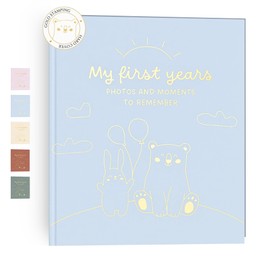 HuBorns - Baby Memory Book & Baby Record Book, 50+ Pages and Stickers, New Baby Gifts & Essentials for Newborn, Baby Journal from Birth to 5 Years, Milestones & Monthly Celebrations, Baby Shower Gifts