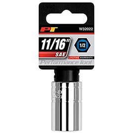 Performance Tool W32022 6-Point Socket, 1/2-Inch Drive, 11/16