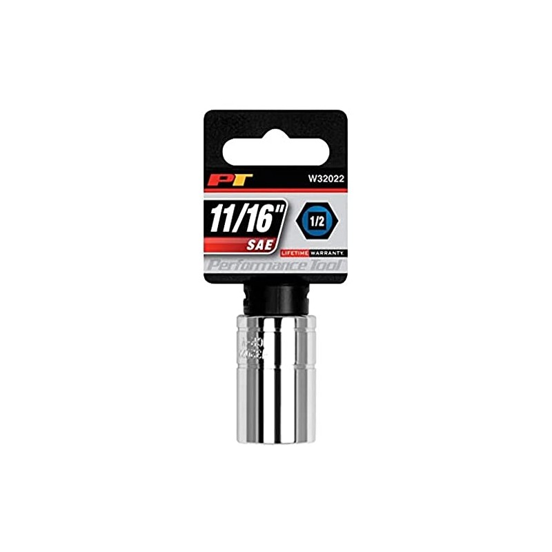 Performance Tool W32022 6-Point Socket, 1/2-Inch Drive, 11/16