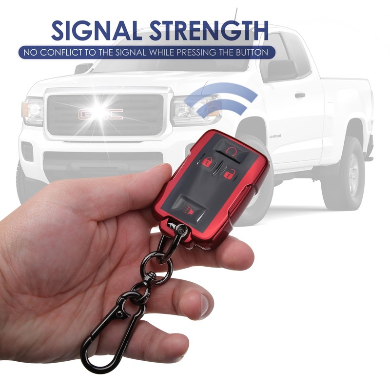 LIANGYM 2-Pack for GMC Chevy Key Fob Cover, 4-Button TPU