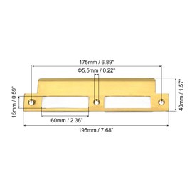 uxcell Door Strike Plate, 195mm x 40mm 201 Stainless Steel Latch Deadbolt Strike Plate for Door Frame Door Jamb, Gold