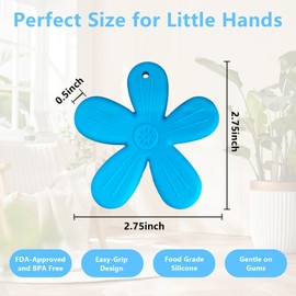 3 Pack Baby Teething Toys for Infants 0-12 Months, BPA Free Silicone Teether Toy, Baby Essentials for Boys Girls, Soft Textured Chew Toys for Teething Relief, Easy to Hold & Clean, Newborn Gifts