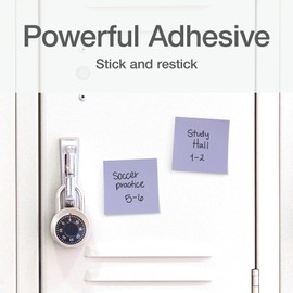 Redi-Tag Sticky Notes, Power Stick Notes, Adhesive Reminders, 3" x 3" Reusable Notes, Strong Adhesive Memos, Assorted Bright Colors, 18 Pack (1000977)
