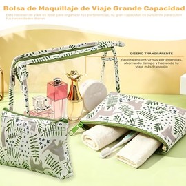 Bolsa de Maquillaje de Viaje, 3 Piezas Bolsa de Maquillaje de Impermeable | Organizador de Cosméticos Impermeables, Neceser de Aseo Portátil, Versátil