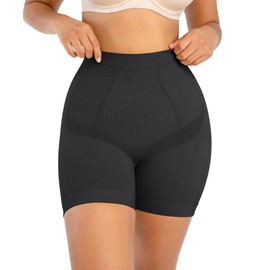 Shapewear Shorts for Women Seamless Tummy Control Seamless Shorts Girdle Thigh Slimming Black Medium-Large