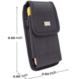 AISCELL Holster Rugged Nylon Pouch Belt Case for Edge (2022), Moto Z4, Edge+,G7 Plus,G7 Power,G7 Supra,G6, G6 Play,G6 Forge, REVVLRY+,One Zoom,One Action,Moto g Fast,Moto e (2020),with Cover on
