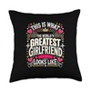 Funny Girlfriend National Girlfriend Day Best GF Couple Throw Pillow