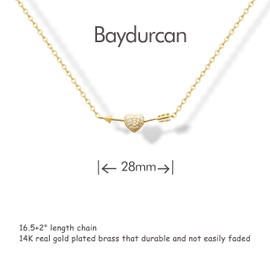 Baydurcan Heart Necklace Will You Be My Girlfriend Anniversary for Women Gifts Arrow Necklace (Arrow Heart)