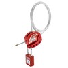 QWORK Lockout Tagout Cable Lock, 4 Pack Adjustable Steel Vinyl