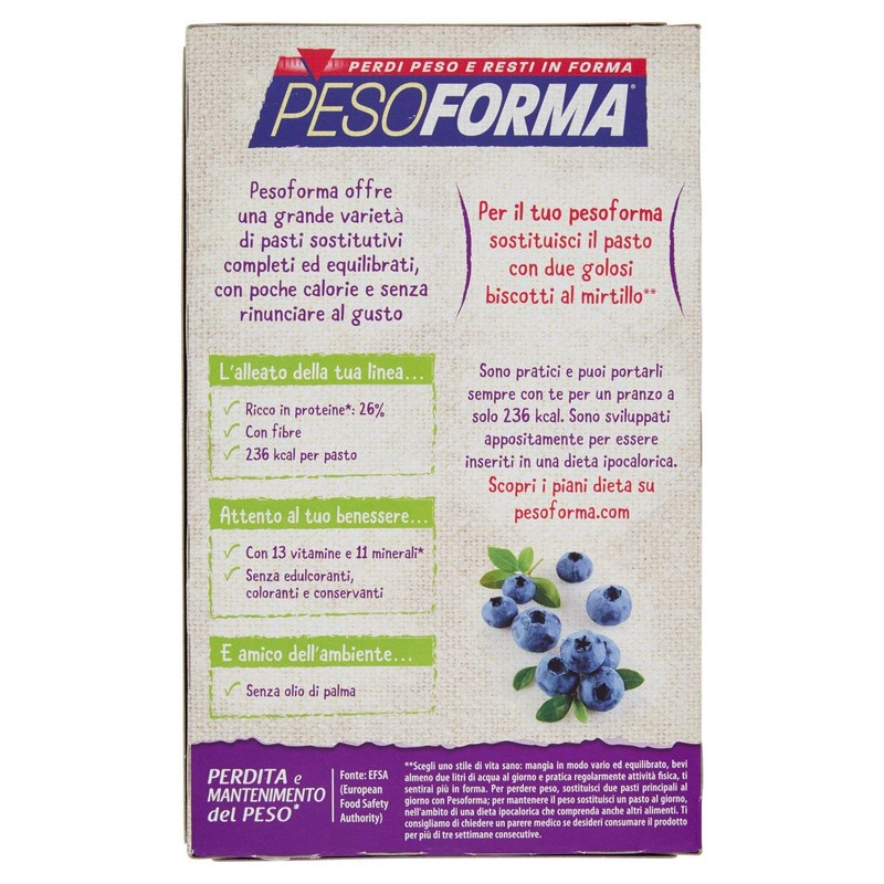Pesoforma Biscotti al Mirtilllo - Pasto Sostitutivo Dimagrante - Solo