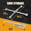 MIKKUPPA 4 Way Folding Lug Wrench - Universal 14 Inch