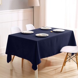 Hooshing Navy Blue Rectangle Tablecloth 60 x 102 Inch Washable Polyester Table Cloth Waterproof and SpillProof Decorative Table Cover for Buffet Table Parties Holiday Dinner