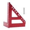 KETIPED Imperial 3D Carpenter Square Hole Scribing Triangle Ruler,Quick 15°