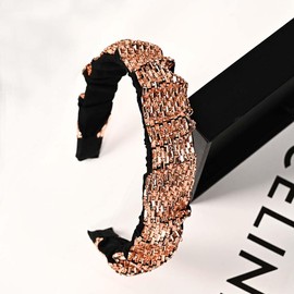 1PCS Rhinestone Headband for Women Girls, Glitter Sequin Beaded Padded Headbands for Women Prom Wedding Sparkly Hair Bling Birthday Gift Short Hair Accessories For Women Girls