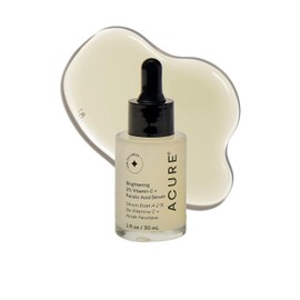 ACURE Suero iluminador de vitamina C y ácido ferúlico, sin aceite, 100% vegano, para una apariencia más brillante, brilla con extracto de piña y té matcha, todo tipo de piel, 1 onza líquida (el embalaje puede variar)