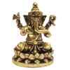 Purpledip Rare Miniature Brass Idol Ganesha Ganapati On Lotus: Collectible