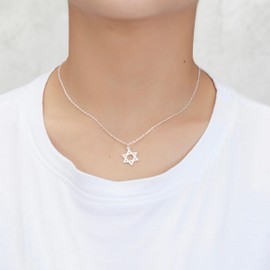 Philip Jones Silver Plated Star of David Necklace