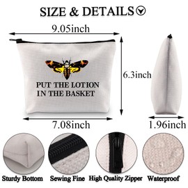 BDPWSS Silence Lambs Horror Movie Inspired Gift Put The Lotion in The Basket Hannibal Lecter Fan Gift Makeup Bag (The Basket bagCA)