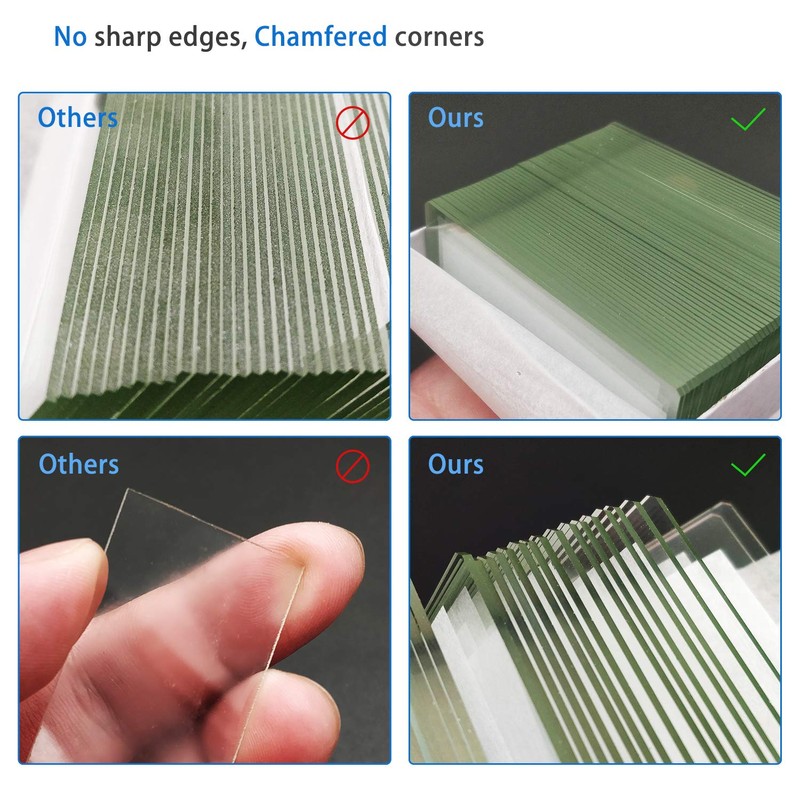 100 PCS High Quality Chamfered Pre-Cleaned Microscope Slides and Ground