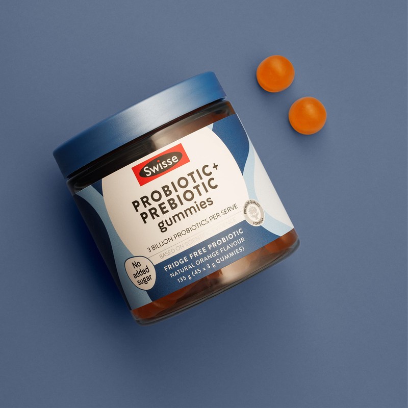 Swisse Probiotic & Prebiotic Gummies - 3 Billion Probiotics Per