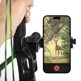 DEEPOWER Universal Compound Bow Phone Holder Aluminum Alloy Smartphone Mount for Archery Hunting - Instant Photo and Video Recorder