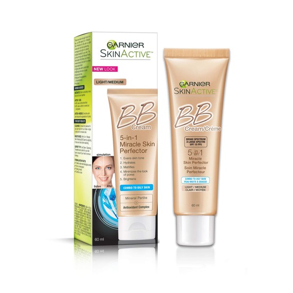 Garnier SkinActive BB Cream Oil-Free Face Moisturizer, Light/Medium, 2 fl. oz.