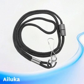 Ailuka Breakaway Lanyards with J-Hook - 20 Pack Black Lanyards with Swivel Hook for ID Badge Holders, Office, Conference, Trade Show, Work Events