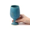Shigaraki Ware Hechimon Goblet Lager Blue Glaze