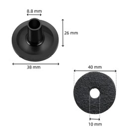20PCS Black Standard Size Cymbal Sleeves and Felts Cymbal Felts Plastic Cymbal Sleeve Drum Accessories and Parts Cymbal Replacement Accessories,Drum kit Cymbal Replacement Accessories