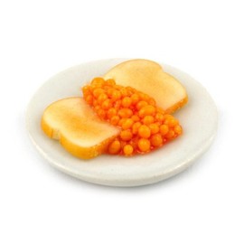 MyTinyWorld Dolls House Miniature Baked Beans on Toast