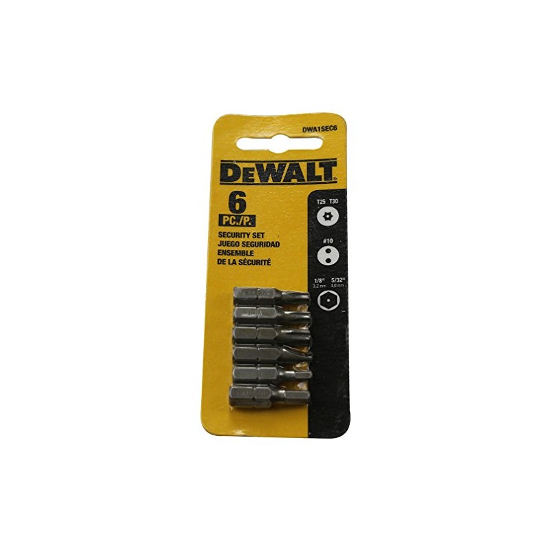 Dewalt DWA1SEC6 6-Piece Security Bit Set