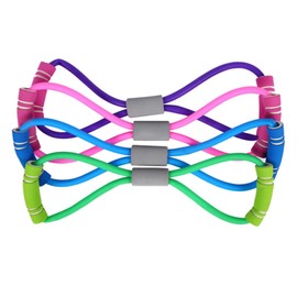 Sosoport 2pcs Flat Latex Elastic Resistance Band for Strength Training Therapy Lightweight Durable Exercise Bands Pink for Legs Workouts for Home Gym Use