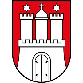 Car Sticker Hamburg Crest Contour Cut Flag Approx. 7 x 10 cm