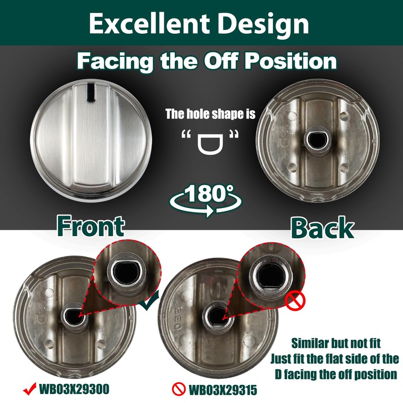 WB03X29300 Cooktop Knobs Replacement Parts for GE Gas Stove Knobs