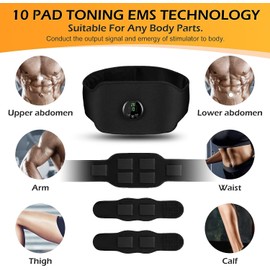 Upgraded 3pcs Abs Stimulator - Ab Machine, Tactical x Abs Stimulator, Abdominal Belt Fitness Portable Ab Stimulator, Home Office Fitness Workout Equipment Black