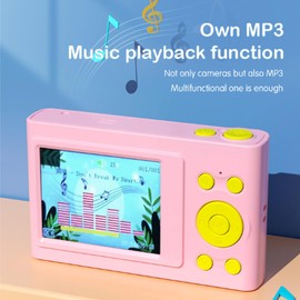 1080P Digital Camera, 12MP Point-and-Shoot Digital Camera with 16x Digital Zoom, 2.4 Inch Colour Screen, Lanyard, Compact Small Camera for Kids, Boys and Girls