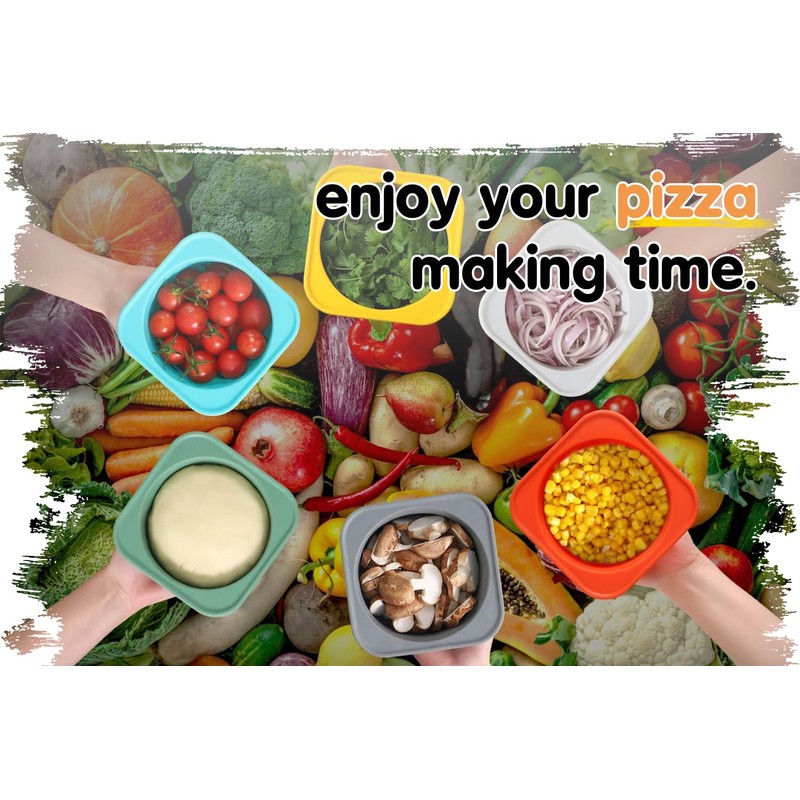 KEVJES Stackable Silicone Artisan Pizza Dough Proofing Proving Containers with