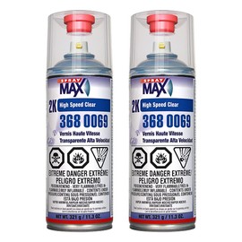 Spray max 3680069 2K High Speed Clear Coat Aerosol 11.3 oz (2 Pack)