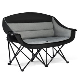 apollo walker Double Camping Chair - Heavy Duty 600lbs Camping Couch with Dual Cup Holder & Carry Bag, Loveseat Camping Chair for Outdoor, Lawn, Beach, Concert, Backyard, Park
