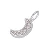 jewellerybox Sterling Silver CZ Crystal Encrusted Crescent Moon Charm