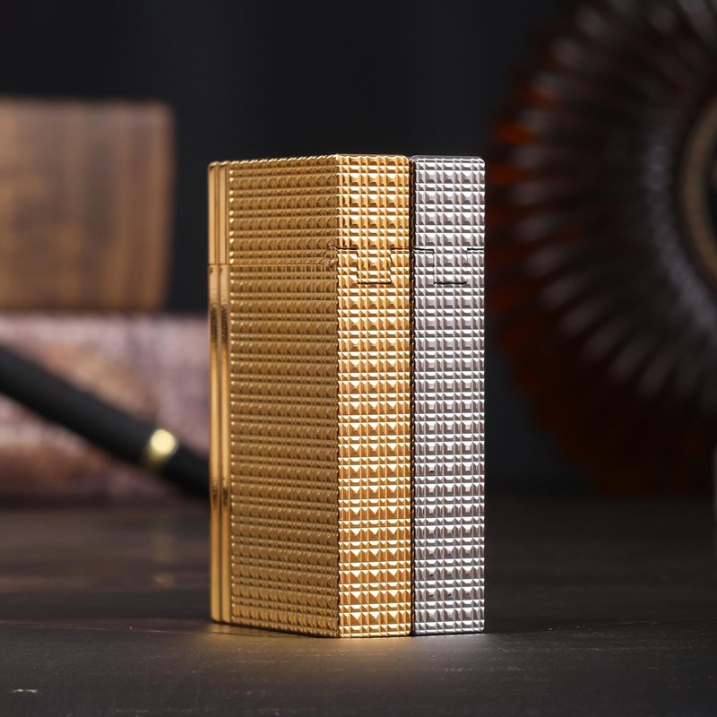 Classic Brass Lighter Luxury Exquisitely Carved Vintage Side Slide Ignition