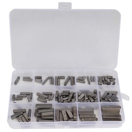 140 pieces round ended key spring set, round ended key spring parallel drive shaft, steel spring key, spring pins, 16 types of specifications with plastic box for paral