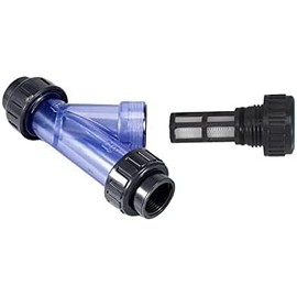 TOMEX 1-1/2'' Y-Strainer, Clear UPVC Sediment Y-Strainer, True Union Y-Strainer, 20 Mesh, Socket Female [Socket 1-1/2 Inch]