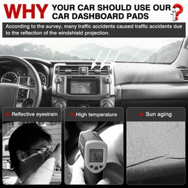 Autorder Dashboard Cover Mat for 2010-2021 2022 2023 Toyota 4Runner Accessories Dash Cover Upgrade Velvet Dash Mat Sunshade Glare UV Rays Protector