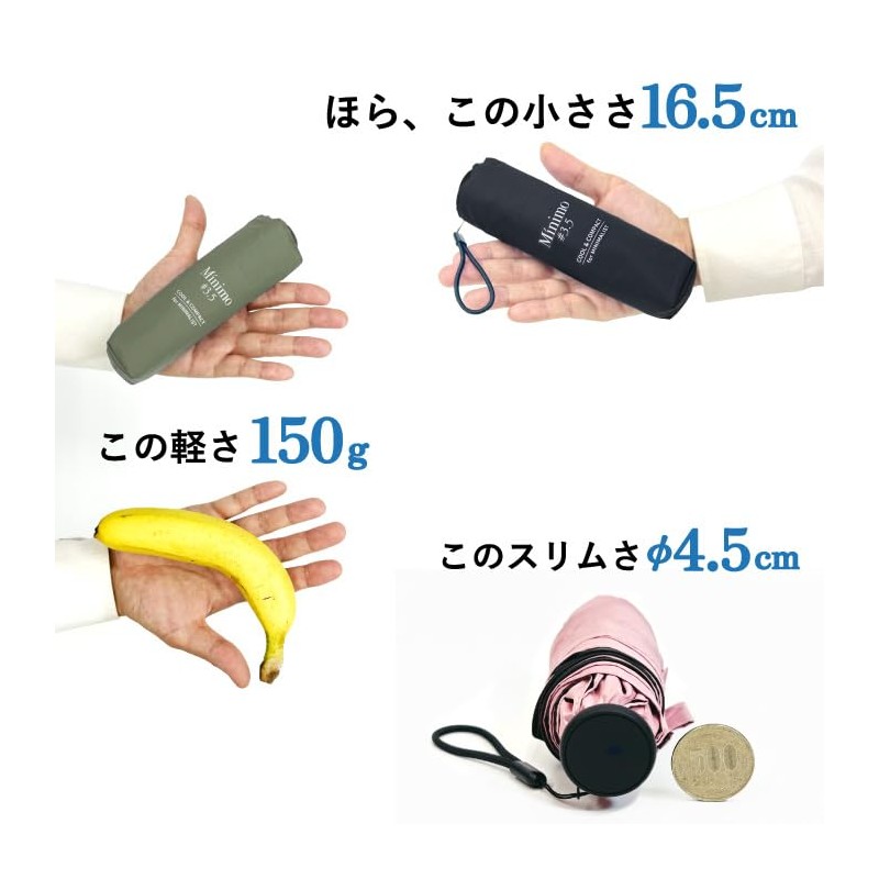 Minimo #3.5 Ultra Mini Cool Folding Umbrella, 6.5 inches (16.5