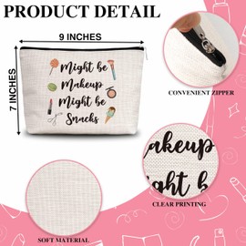 Funny Snacks Makeup Bag For Woman, Might Be Makeup Might Be Snacks Cosmetic Bag, Food Lover Gift Bag, Snacks Makeup Zipper Bag, Birthday Gifts For Family Friends Sister BFF, A32