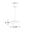 Possini Euro Design Sandringham 13 3/4" Wide Sanded White LED