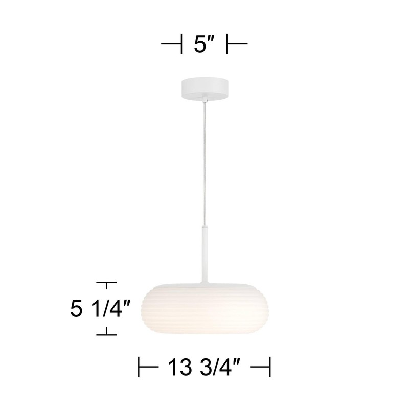 Possini Euro Design Sandringham 13 3/4" Wide Sanded White LED