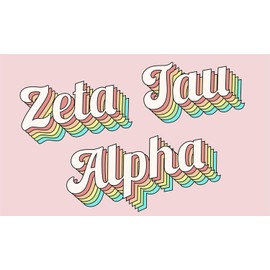Zeta Tau Alpha - Sorority Letter Flag (Retro Design)