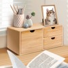 Charmewooden Bamboo Desk Organizer with Drawers Makeup Storage Drawer 3